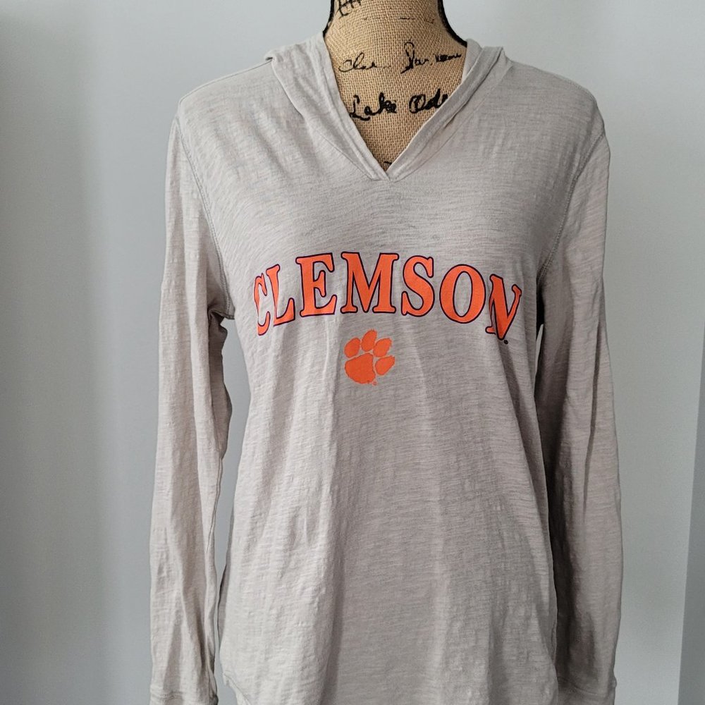 Ladies Clemson Long Sleeve Hooded T-shirt Small